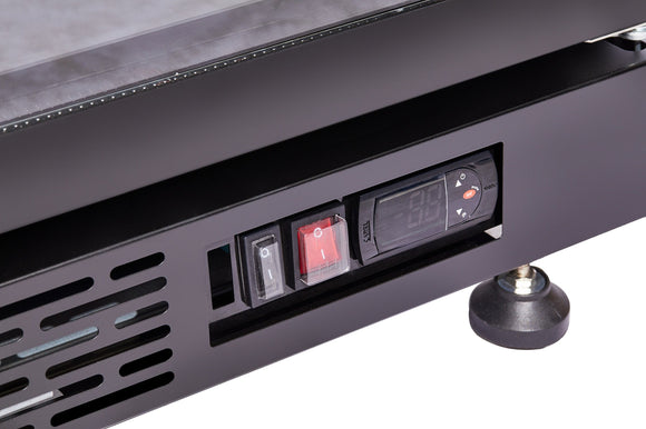 Vitrina frigorifica cu 3 usi, neagra, otel / aluminiu, iluminare cu LED