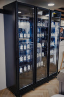 Vitrina frigorifica cu 3 usi, neagra, otel / aluminiu, iluminare cu LED-10