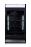 Vitrina frigorifica verticala, 780 Litri, racire ventilata, iluminare LED, culoare neagra, 2 usi culisante-2