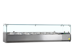 VK38-160-SS304, 59 l, 2 la 10, Static, 112 W, Gama de vitrine frigorifice VK