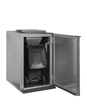 Racitor container deseu inox WBC240 vedere laterala Tefcold – racitor profesional containere deseuri alimentare pentru bucatarie HoReCa