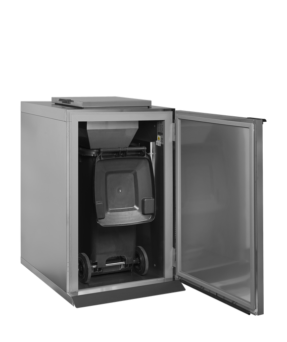 Racitor container deseu inox WBC240 vedere laterala Tefcold – racitor profesional containere deseuri alimentare pentru bucatarie HoReCa