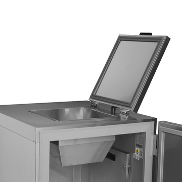 Racitor container deseu inox WBC480 vedere laterala Tefcold – racitor profesional containere deseuri alimentare pentru bucatarie HoReCa
