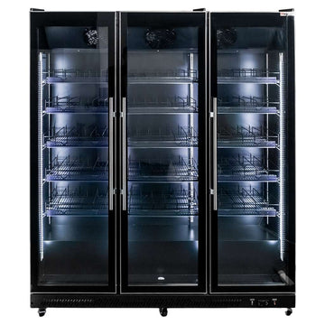 Vitrina frigorifica 3 usi 1200L DIEGO R168 Prestige black iluminare LED