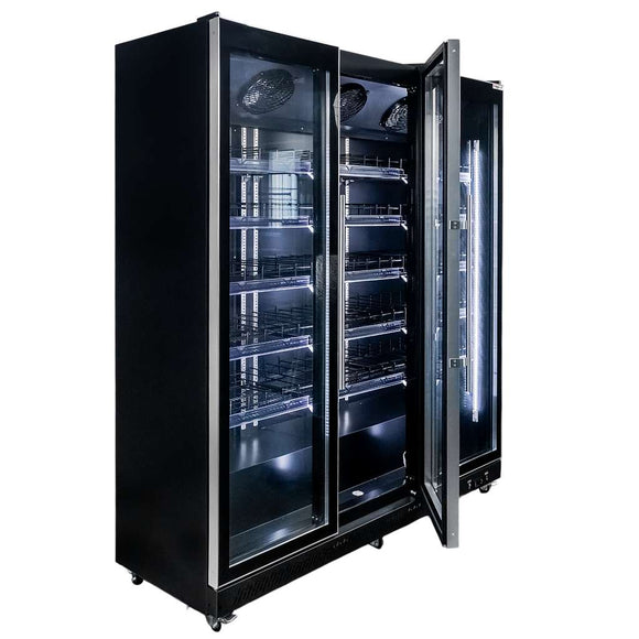 Vitrina frigorifica 3 usi 1200L DIEGO R168 Prestige black iluminare LED