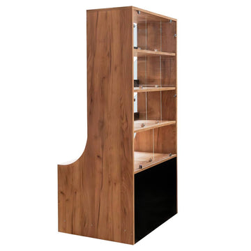 Vitrina magazin pentru prajituri si bomboane H-162 cm L-80 cm G-60 cm stejar kraft - 0