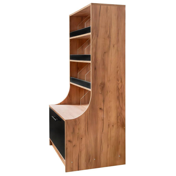 Vitrina magazin pentru prajituri si bomboane H-162 cm L-80 cm G-60 cm stejar kraft