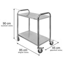 Carucior gastronomic de servire STANDARD 85x45x90 cm 2 polite inox-9