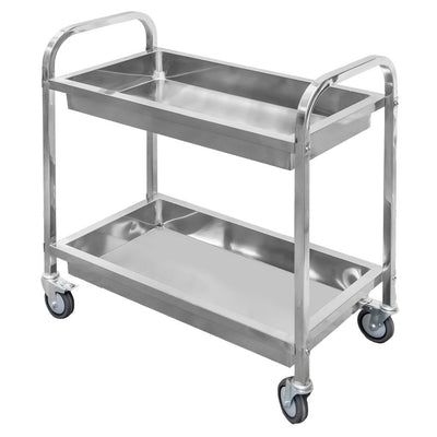 Carucior gastronomic de servire 95x50x95 cm 2 polite inox