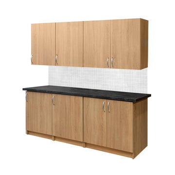 Set mobilier pentru spatiu bucatarie 200x60xH86 cm, stejar sonoma, imagine 1