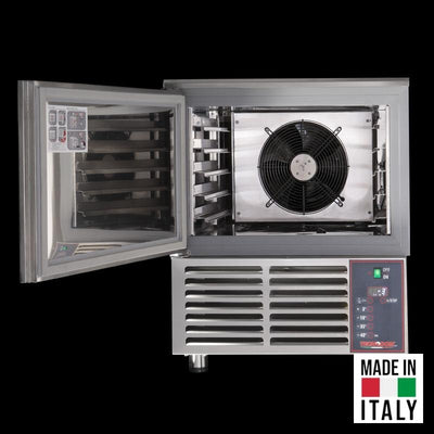 Abatitor racitor rapid Tecnodom Aladino digital 3 tavi GN 1/1 cu usa deschisa si ventilator - Made in Italy