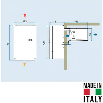 Agregat monobloc Sicaf Italy ACN012 - dimensiuni montaj