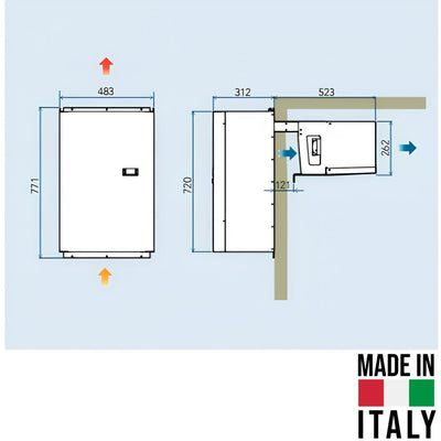 Agregat monobloc Sicaf Italy ACN034 - dimensiuni montaj