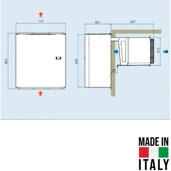 Agregat monobloc Sicaf Italy ACN152 - dimensiuni montaj