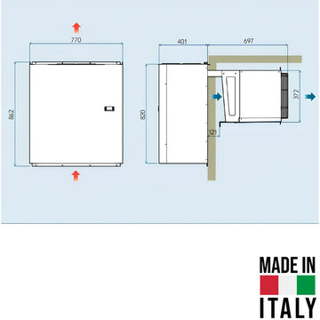 Agregat monobloc Sicaf Italy ACN151 - dimensiuni montaj