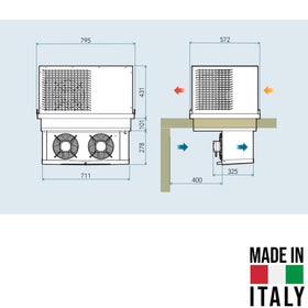 Agregat monobloc Sicaf Italy CMK210 - dimensiuni montaj