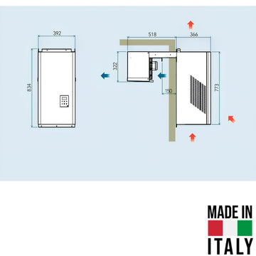 Agregat monobloc Sicaf Italy NXR121 - dimensiuni montaj