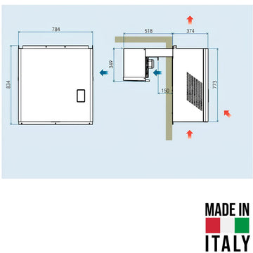 Agregat monobloc Sicaf Italy NXR226 - dimensiuni montaj
