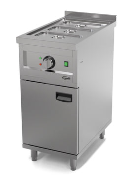 Bain marie / Aparat de mentinut la cald, electric, GN 1/1, cu baza tip dulap inchis, 2 kW