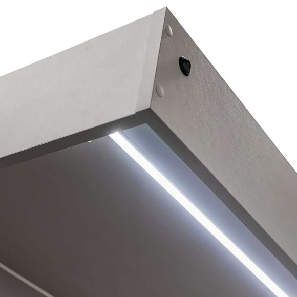 Dulap pentru espressor cu polita reglabila si topper H 210 cm L 90 cm G 63 cm, stejar kraft/gri deschis