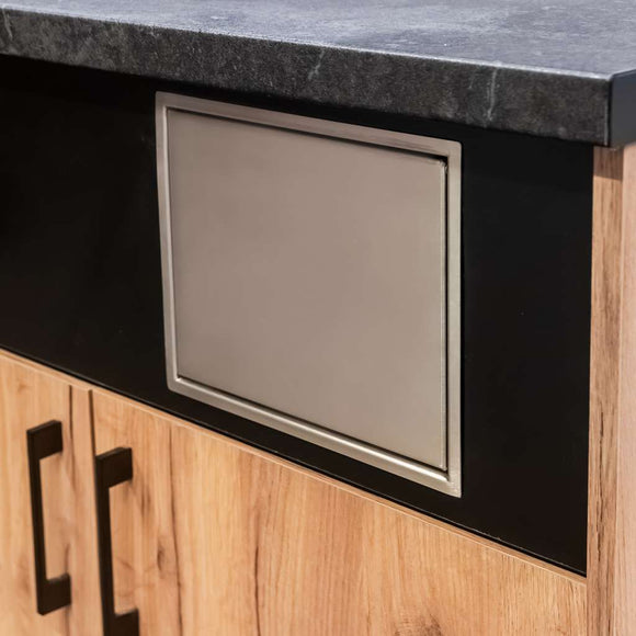 Dulap pentru espressor cu polita reglabila si topper H 210 cm L 90 cm G 63 cm, stejar kraft/gri deschis