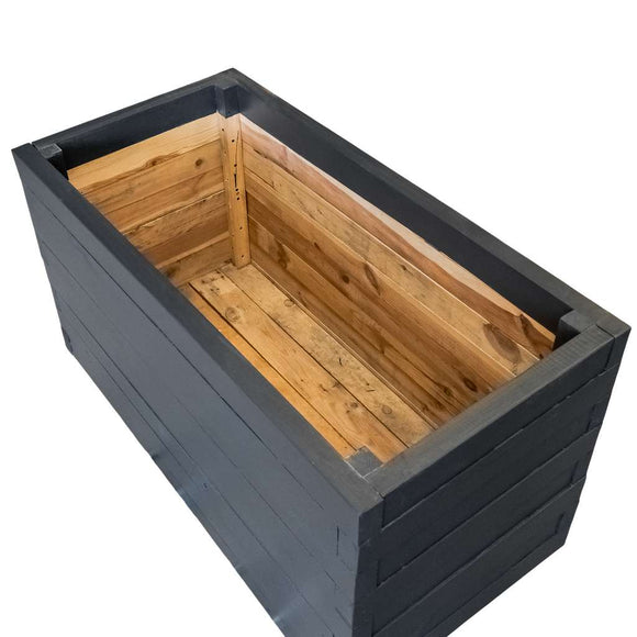 Ghiveci de flori din lemn H-74 cm L-120 cm G-60 cm antracit