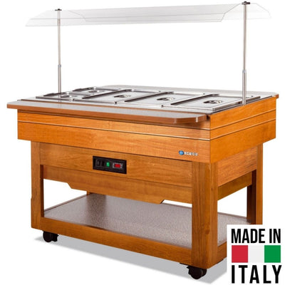 Vitrină Caldă Breakfast (lemn nuc)
+30/+90°C | Bain-Marie | Clapetă fixă