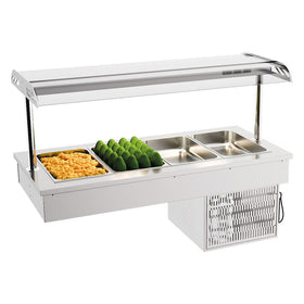 Bufet rece, 4 GN 1/1, de incastrat in blat, cu iluminare, 0,18 kW