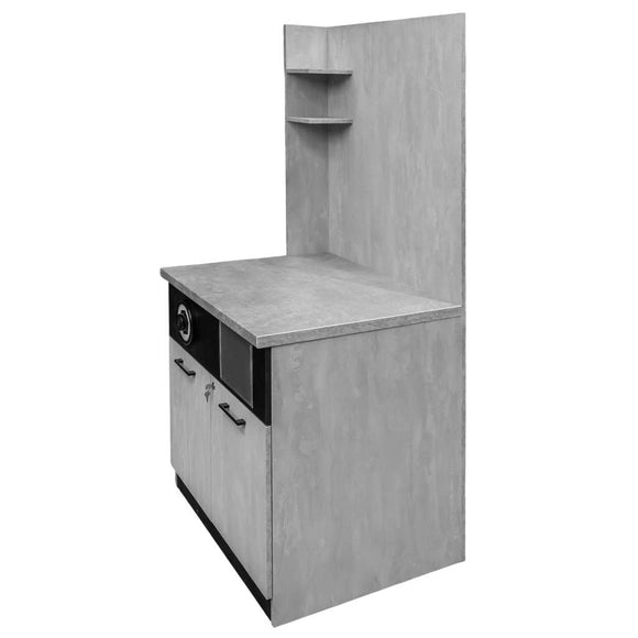 Dulap pentru espressor cu rafturi H-100/200 cm L-90 cm G-75 cm blat beton galaxy gri