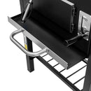 Grill de gradina pe carbune cu capac si gratar emailat 2x masuta laterala 42x30 cm-16