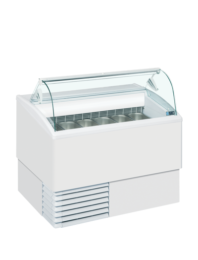 Vitrina inghetata ISETTA 6LX, expunere 6 cuve, alb, -16/-14 °C, racire statica, iluminare LED, 810W, clasa energetica B