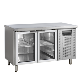 Masa refrigerata inox cu 2 usi cu sticla, temperatura +2 to +10°C, clasa energetica B