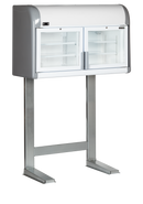 Expozitor de congelare alb, 170 l, -23/-18 °C, 2 uși din sticlă, racire statica, iluminare LED, puetere 212 W, clasa energetica C-1