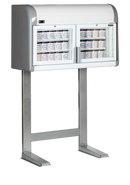 Expozitor de congelare alb, 170 l, -23/-18 °C, 2 uși din sticlă, racire statica, iluminare LED, puetere 212 W, clasa energetica C-2