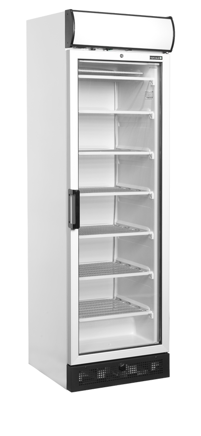 UFFS371GCP-Alb, 270 l, -24 la -14, 1 usa de sticla cu balama incalzita, Static, LED, 570 W, C