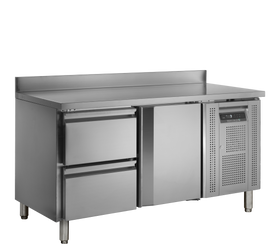 Masa refrigerata inox cu 1 usa si 2 sertare, temperatura -2 to +10°C, clasa energetica B