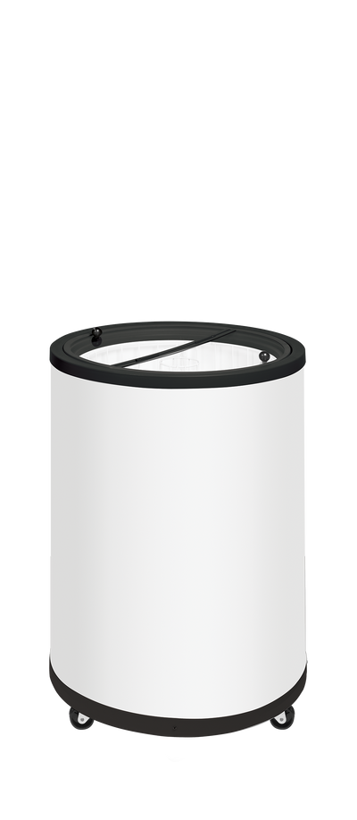 Expozitor de congelare alb, 72 l, -22/-12 °C, racire statica, pueter 124 W,