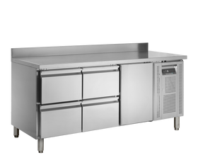 Masa refrigerata inox cu 1 usa si 4 sertare, temperatura -2 to +10°C, clasa energetica B