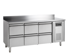 Masa refrigerata inox cu 6 sertare, temperatura -2 to +10°C, clasa energetica B