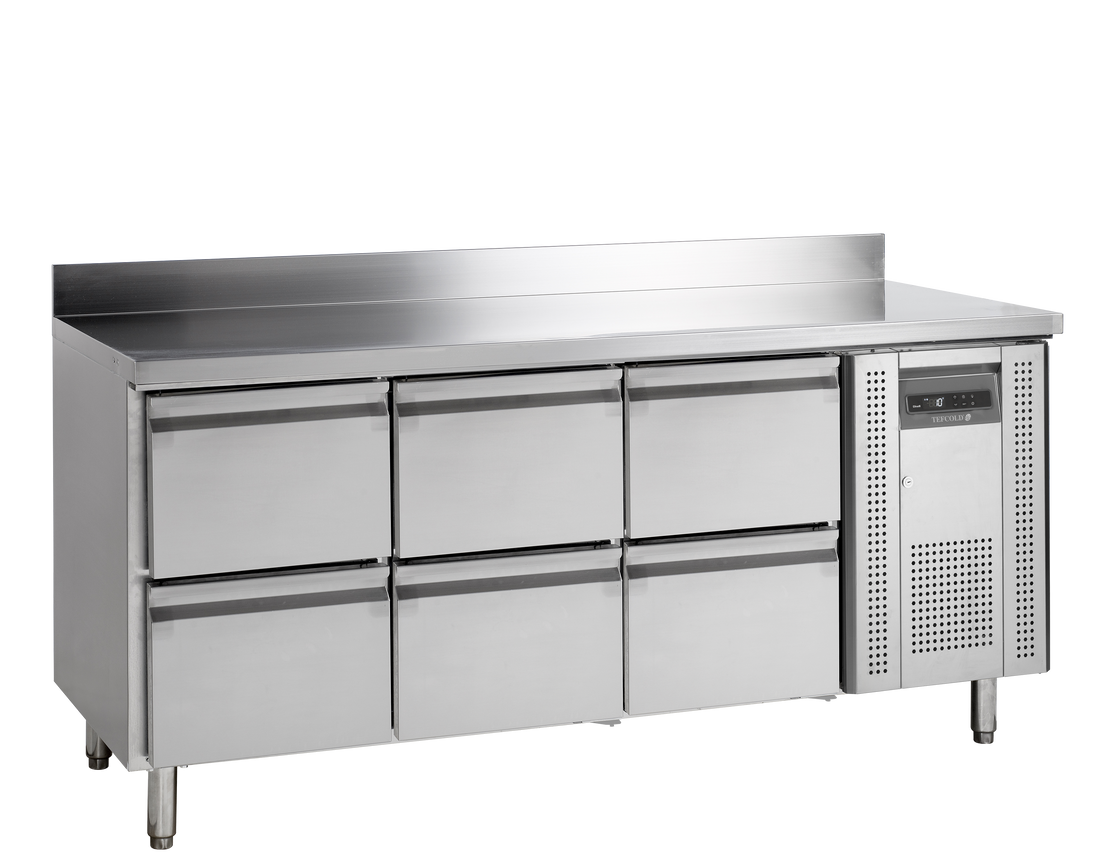 Masa refrigerata inox cu 6 sertare, temperatura -2 to +10°C, clasa energetica B