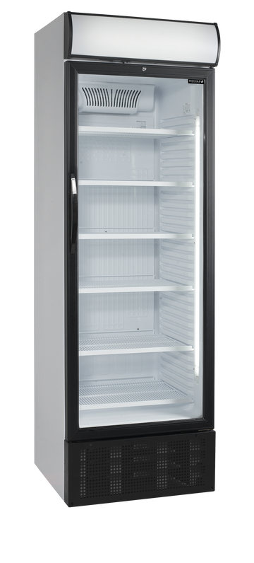 Vitrina frigorifica bauturi Tefcold SCU1450CP, 374 l, usa din sticla si copertina iluminata
