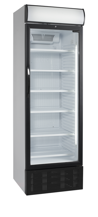 Vitrina frigorifica bauturi Tefcold SCU1450CP, 374 l, usa din sticla si copertina iluminata