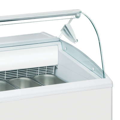 Vitrina inghetata ISETTA 4LX, expunere 4 cuve, alb, -16/-14 °C, racire statica, iluminare LED, 810W, clasa energetica B - 0