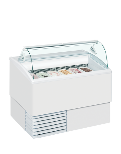 Vitrina inghetata ISETTA 6LX, expunere 6 cuve, alb, -16/-14 °C, racire statica, iluminare LED, 810W, clasa energetica B - 0