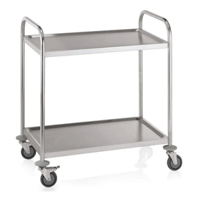 Gheridon inox cu 2 polite, 85 x 53 x H95 cm