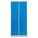 Dulap BHP pentru haine angajati 2 usi S-80 cm gri/albastru front livrare pe palet-2
