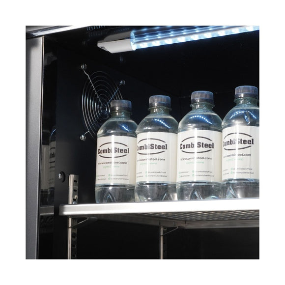 Vitrina frigorifica bar 3 usi sticla neagra Combisteel - detaliu incuietoare