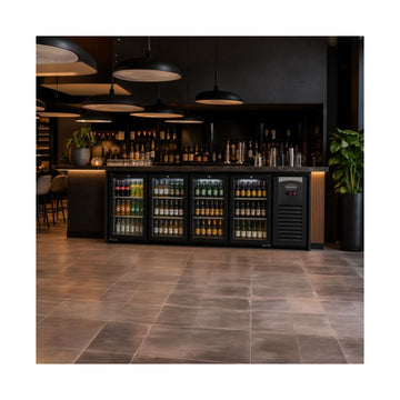 Vitrina frigorifica bar 4 usi sticla neagra Combisteel - vedere din unghi