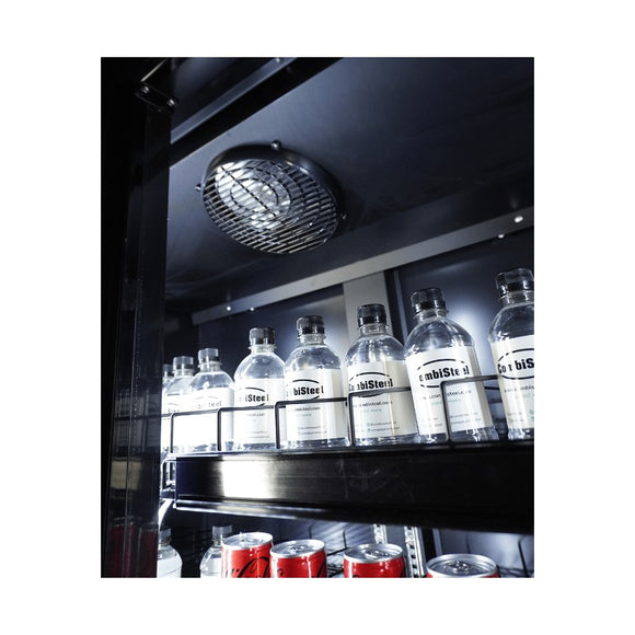 Vitrina frigorifica 3 usi sticla negru CEB-1600R Combisteel - detaliu incuietoare rama usa