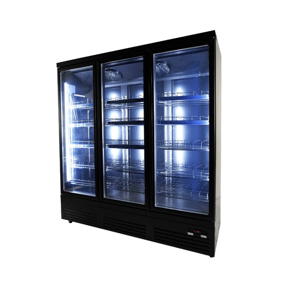 Vitrina frigorifica 3 usi sticla negru CEB-1600R Combisteel - detaliu rafturi